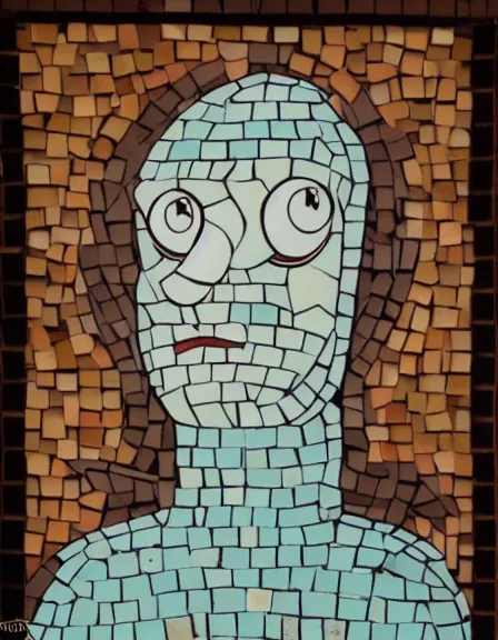 Image similar to A mosaic of Squidward Tentacles as a saint