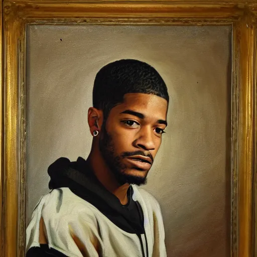 Prompt: kid cudi, oil on canvas, 1775