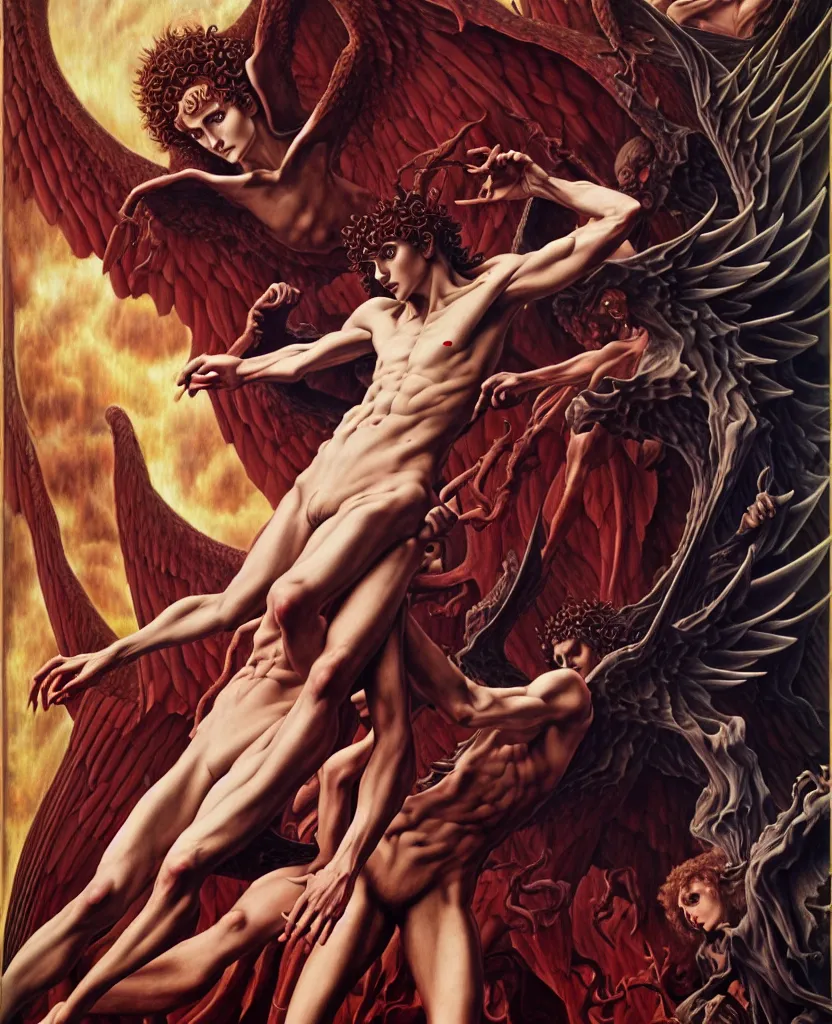 Image similar to devilman, by evelyn de morgan, hd, hyper detailed, 4 k, depth perception, depth of field, neo - gothic, gothic. art by wojtek siudmak, masterpiece