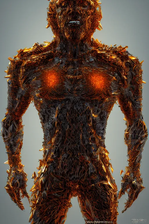 Image similar to a human figure monster encased in a clump of amber, symmetrical, highly detailed, digital art, sharp focus, trending on art station