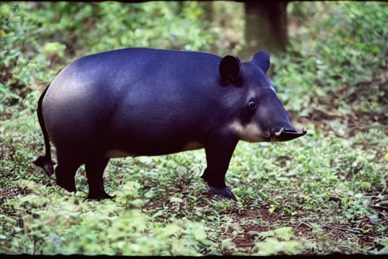 Prompt: a photo of a pichu tapir in its natural habitat, kodak ektachrome e 1 0 0 photography