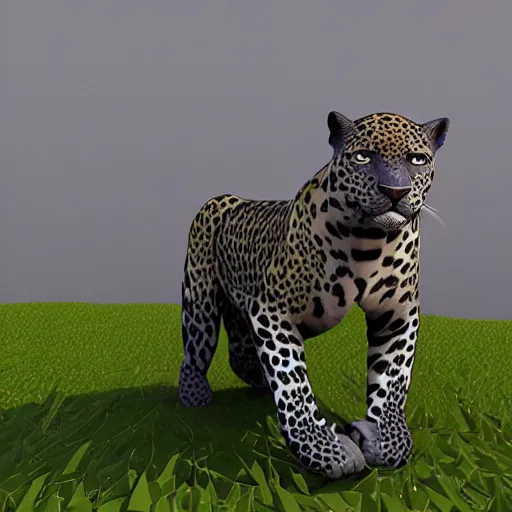 Image similar to a 3d low poly jaguar, realistic, unreal engine, octane render, cycles render