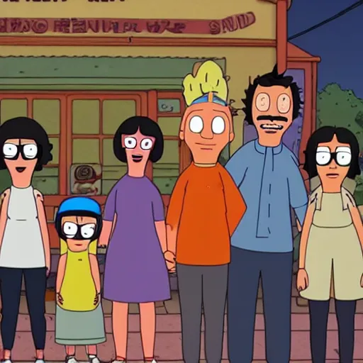 Prompt: Bob's Burgers Family, Studio Ghibli style, Golden Hour, 4k