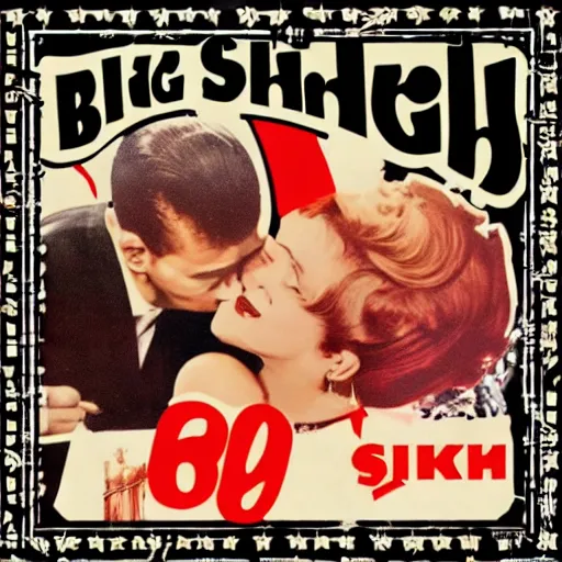 Prompt: shriekback album big night music in the style of 1960's, advertising photography,