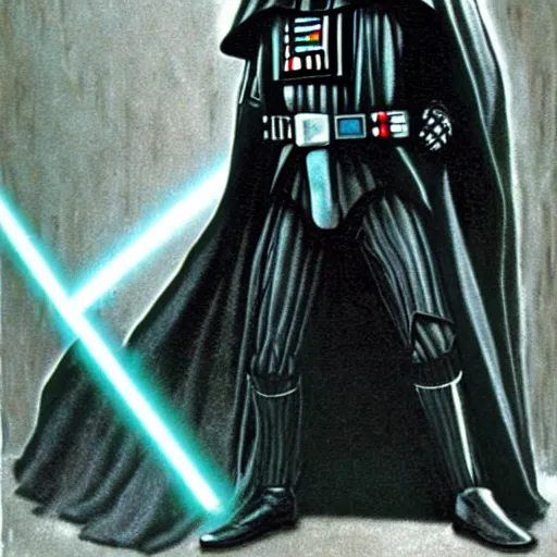 Prompt: darth vader as a redeemed jedi knight in revenge of the jedi ( 1 9 8 3 ). concept art
