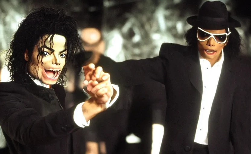 Image similar to michael jackson dancing with a neeble in men in black