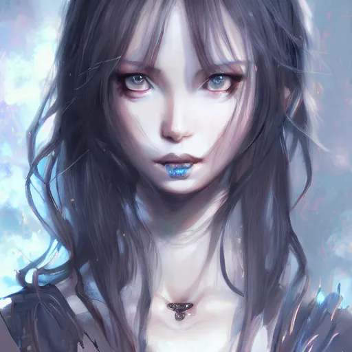 Prompt: full shot potrait of angry anime girl, gothic wearing, detailed, by Stanley Artgerm Lau, WLOP, Rossdraws, James Jean, Andrei Riabovitchev, Marc Simonetti, Yoshitaka Amano, ArtStation, CGSociety,