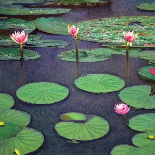 Image similar to !!! sticker!!! a frog in the water lily, white background, highly detailed, digital art, matte painting, sharp focus, matte painting, by isaac levitan, monet, asher brown durand,