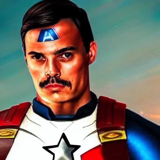 Image similar to Pedro Sánchez as Captain America