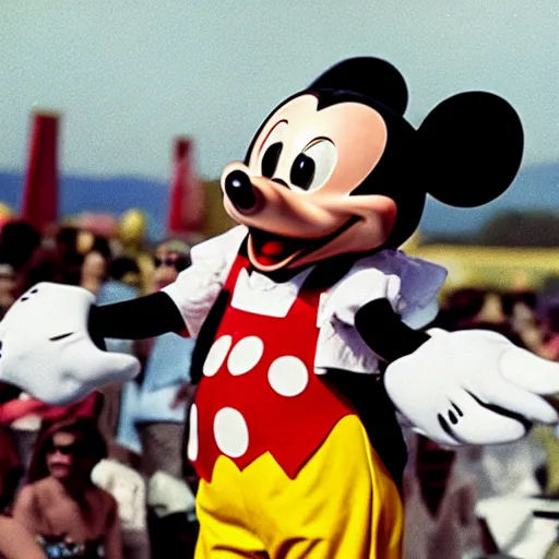 Image similar to mickey mouse performing at woodstock