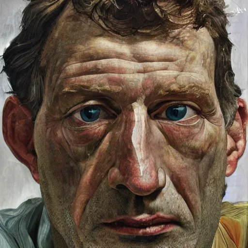 Image similar to high quality high detail painting by lucian freud, hd, portrait of jesus