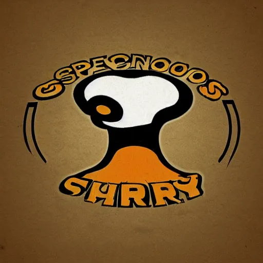 Prompt: Spencers Shroomery logo. Mushroom theme retro styling, circular design, by ivan chermayeff