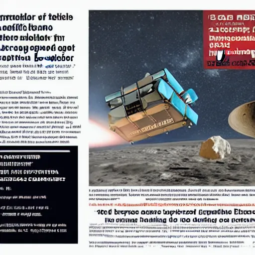 Image similar to newspaper advertisement for asteroid mining equipment