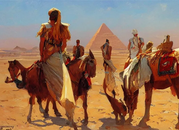 Image similar to a highly detailed beautiful portrait of the country egypt, by gregory manchess, james gurney, james jean