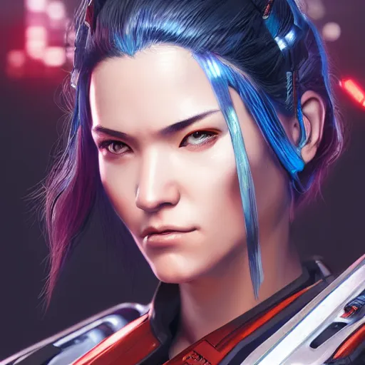 Prompt: a stunning portrait of samurai netrunner woman cyborg by Evelyn De Morgan and Ross Tran, cyberpunk 2077 rossdraws, fresco, hard surface, concept art