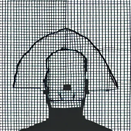 Prompt: low poly wireframe mesh of Marcel Duchamp, vector