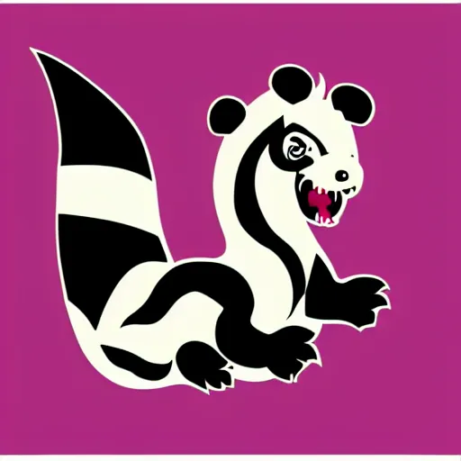 Image similar to vector art of welsh dragon and panda mixed, intercrossed, chimera, adobe illustrator