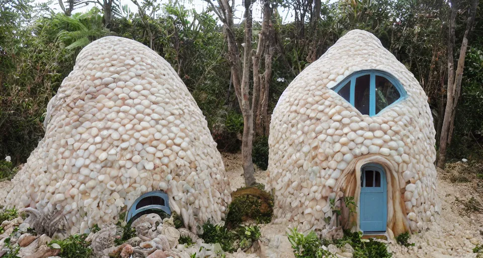 Prompt: seashell house