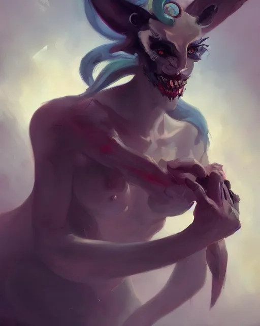 Image similar to portrait of a demon by peter mohrbacher. photographic, photography. trending on artstation