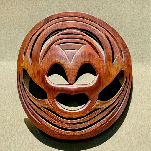 Image similar to spiral motif wooden mask