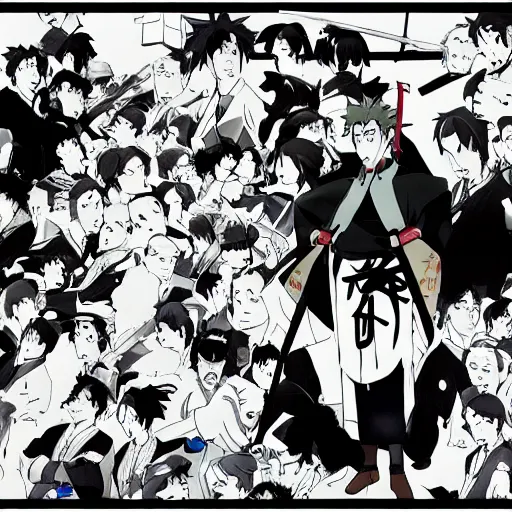 Image similar to the cold war in samurai champloo anime style