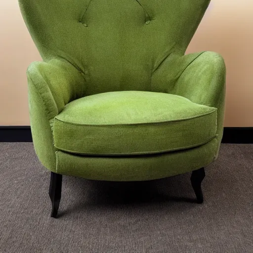 Image similar to an armchair in the shape of an avocado