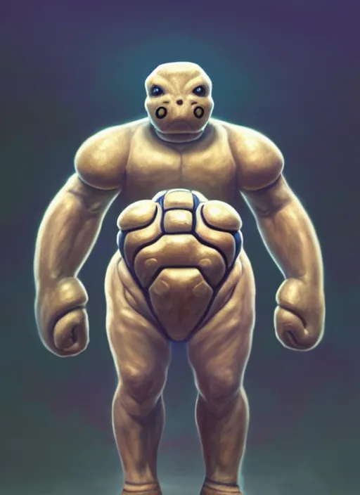 Prompt: a male anthromorphic geodude pokemon, diffuse lighting, fantasy, intricate, elegant, highly detailed, lifelike, photorealistic, digital painting, artstation, illustration, concept art, smooth, sharp focus, art by john collier and albert aublet and krenz cushart and artem demura