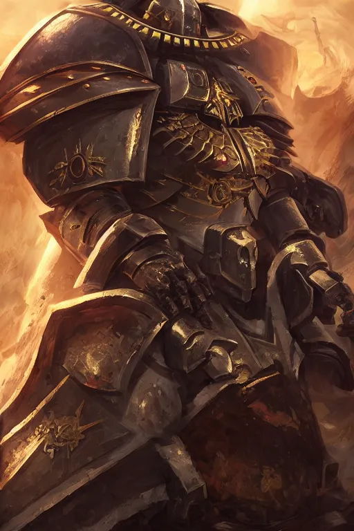 Image similar to armor portrait heros warhammer 4 0 k horus heresy fanart - the primarchs emperor by johannes helgeson animated with vfx concept artist & illustrator global illumination ray tracing hdr fanart arstation zbrush central hardmesh 8 k octane renderer comics stylized