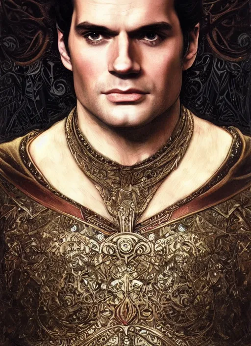 Prompt: !dream Henry Cavill as a victorian King, detailed Red eyes, cute, fantasy, intricate, elegant, highly detailed, digital painting, 4k, HDR, concept art, detailed jewelry, smooth, sharp focus, illustration, art by Artgerm, H R Giger and Alphonse Mucha