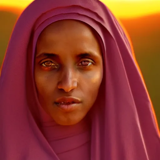 Prompt: photographic portrait of a stunningly beautiful renaissance ethiopian nun female in soft dreamy light at sunset, contemporary fashion shoot, by edward robert hughes, annie leibovitz and steve mccurry, david lazar, jimmy nelsson, breathtaking, 8 k resolution, extremely detailed, beautiful, establishing shot, artistic, hyperrealistic, beautiful face, octane render