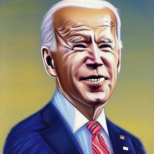 Image similar to president joe biden smoking a blunt, beautiful pastel oil painting