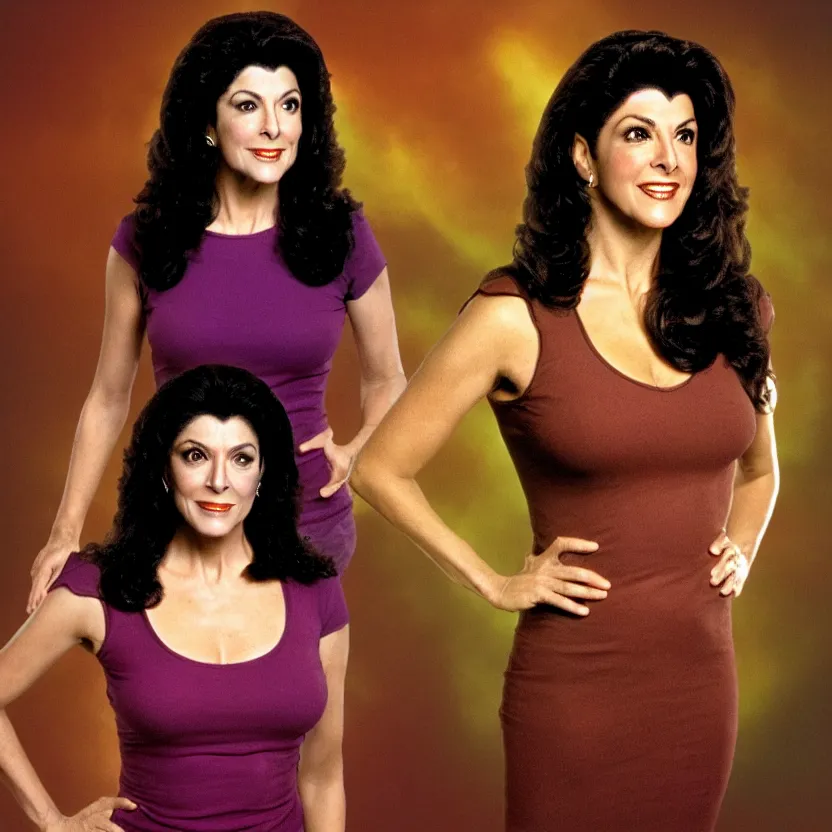 Image similar to deanna troi in the style of midjourney