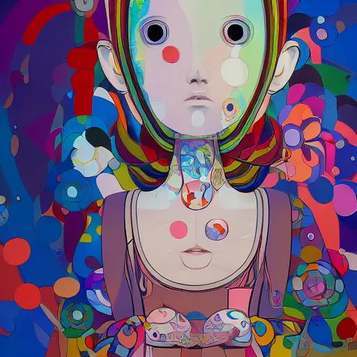 Image similar to a portrait of a girl by takashi murakami, beeple and james jean, aya takano color style, 4 k, super detailed