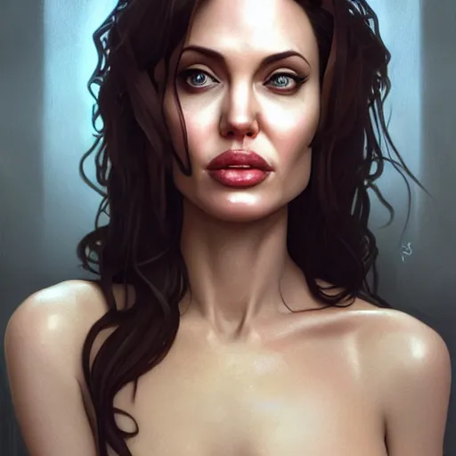 Prompt: Angelina Jolie as a sims 4 character, very detailed face, gorgeous, beautiful, intricate, highly detailed, digital painting, artstation, concept art, sharp focus, illustration, art by greg rutkowski and alphonse mucha