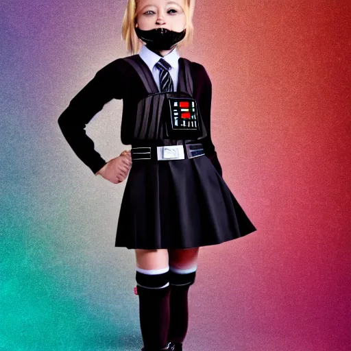 Image similar to darth vader in school girl uniform, aesthetic, 4 k, hd