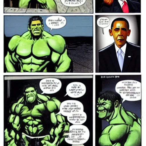 Prompt: Obama as the hulk