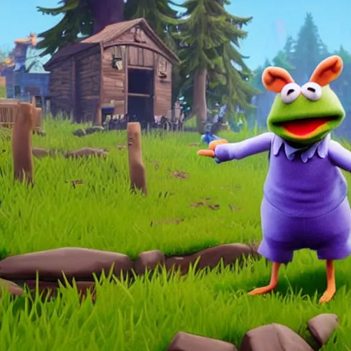 Image similar to bip bippadotta from the muppets as a wizard, in fortnite