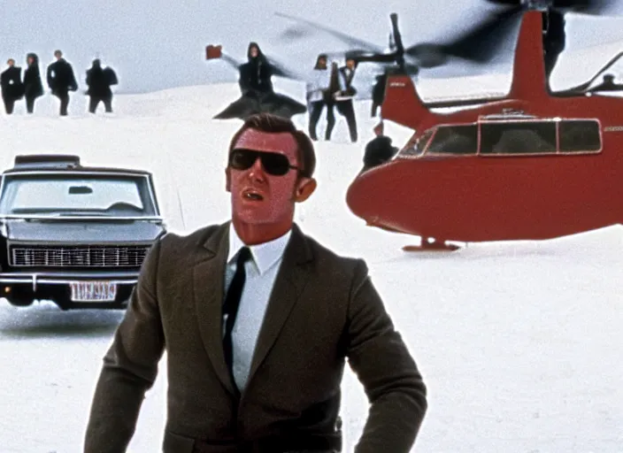 Image similar to scene from the 1 9 6 9 james bond film on her majesty ’ s secret service