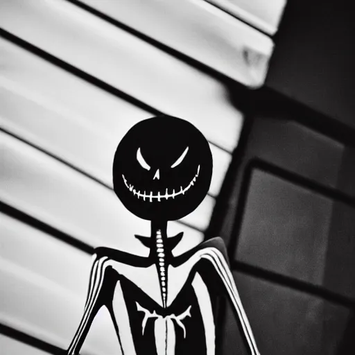 Prompt: real life jack skellington, grainy photos