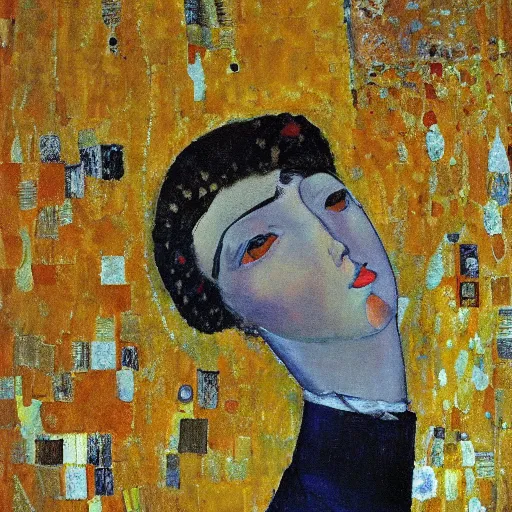 Image similar to birds, modigliani, intricate detail, klimt, whistler,