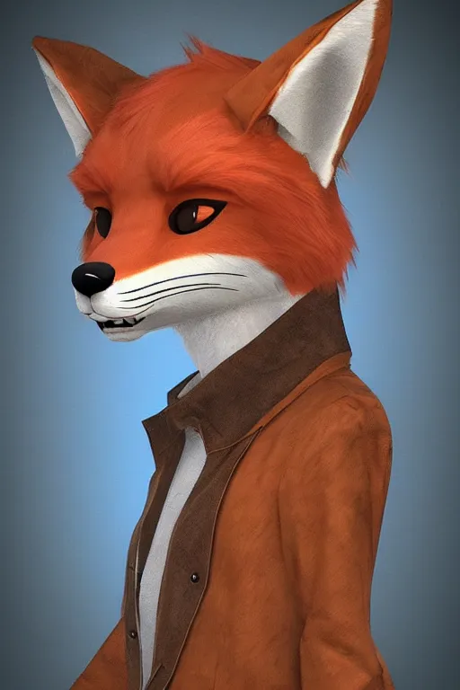 Image similar to an anthropomorphic fox, fursuit!!!!