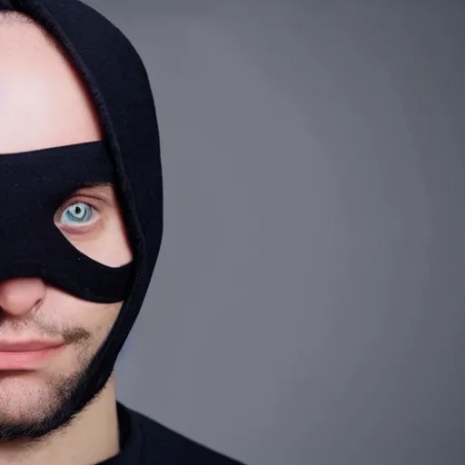 Image similar to a hacker walking into an interview wearing a ski mask.