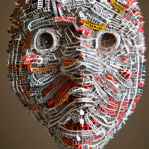 Image similar to dna emerging in large language model artificial intelligence. canon 5 d 5 0 mm lens. intricate papier - mache