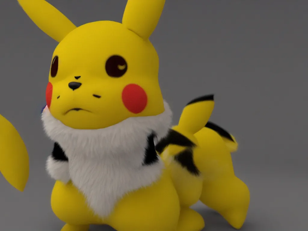 Image similar to furry Pikachu in real life, 8k resolution, ultrarealistic