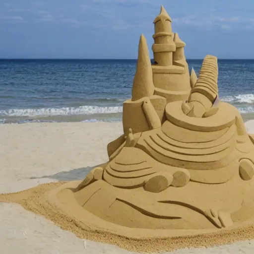 Image similar to a sand sculpture of a beach