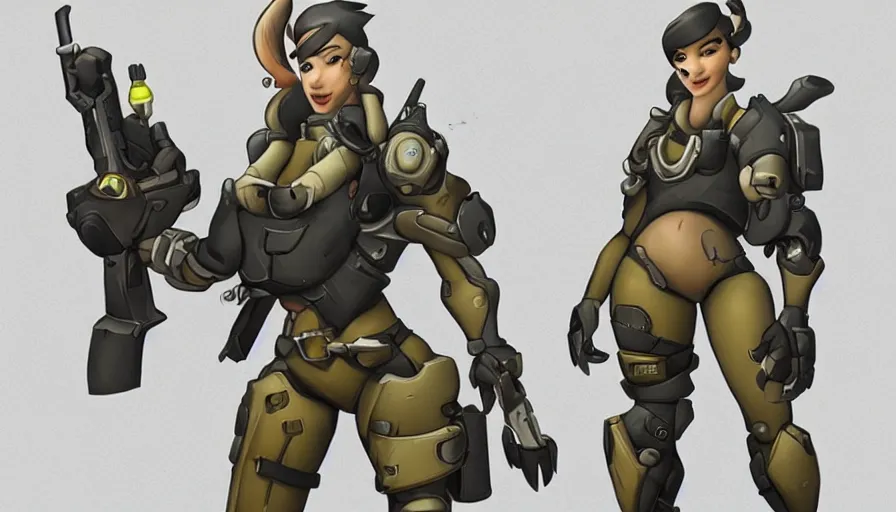 Image similar to Concept art for new overwatch character: Sabotuer, French Special Ops, Skinny, Spy, Uses C4, and Hand Grenades, Rugged, Dagger, Contra, Fast,