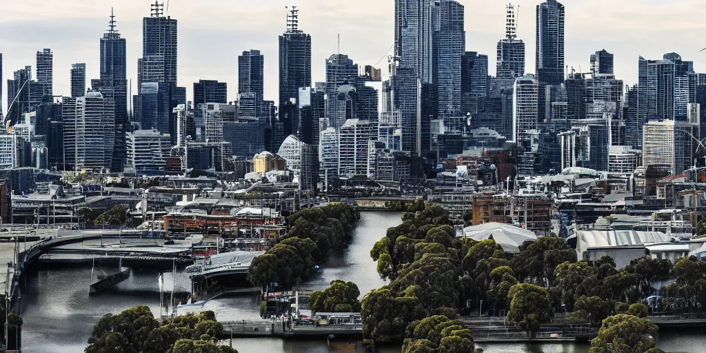 Prompt: Photo of the Melbourne skyline, 4k, wallpaper