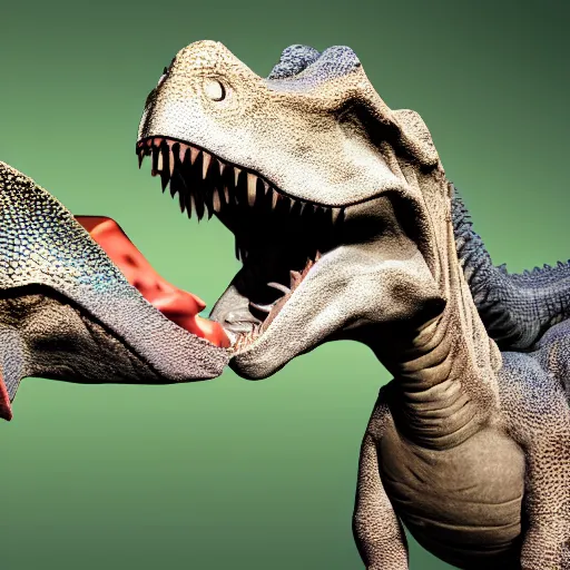 Image similar to stock photo of a dinosaur eating a man