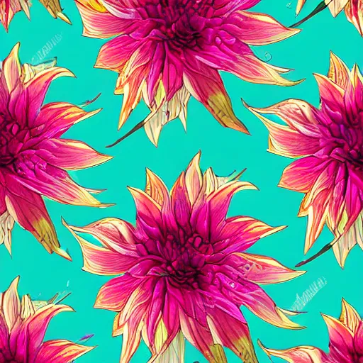 Image similar to closeup of dahlias full picture pattern highly detailed