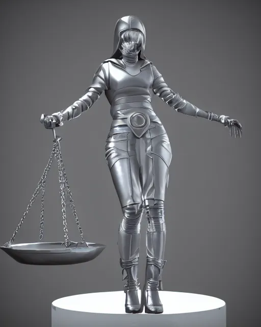 Image similar to lady justice futuristic style, highly detailed, rendered, ray - tracing, cgi animated, 3 d demo reel avatar